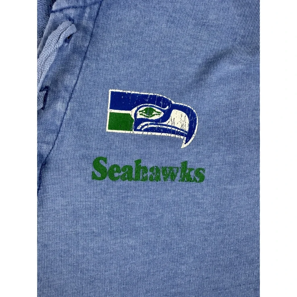 Seattle Seahawks Womens Large Hoodie Fanatics Blue Lace Up Pullover NFL